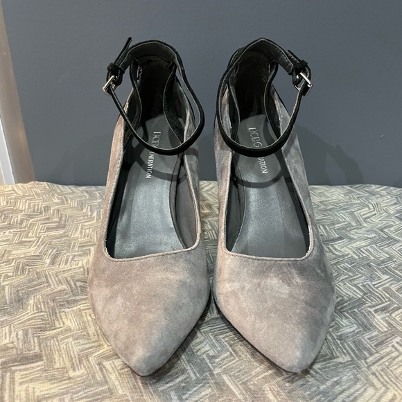 BCBGeneration Malabo Colorblock Ankle Suede Heels - Picture 3 of 4